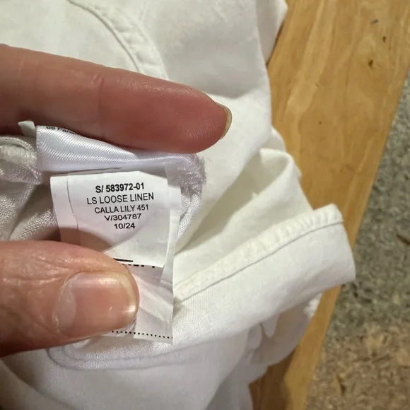 Linen-Blend Loose Button-Down Shirt XXL - Picture 9 of 14